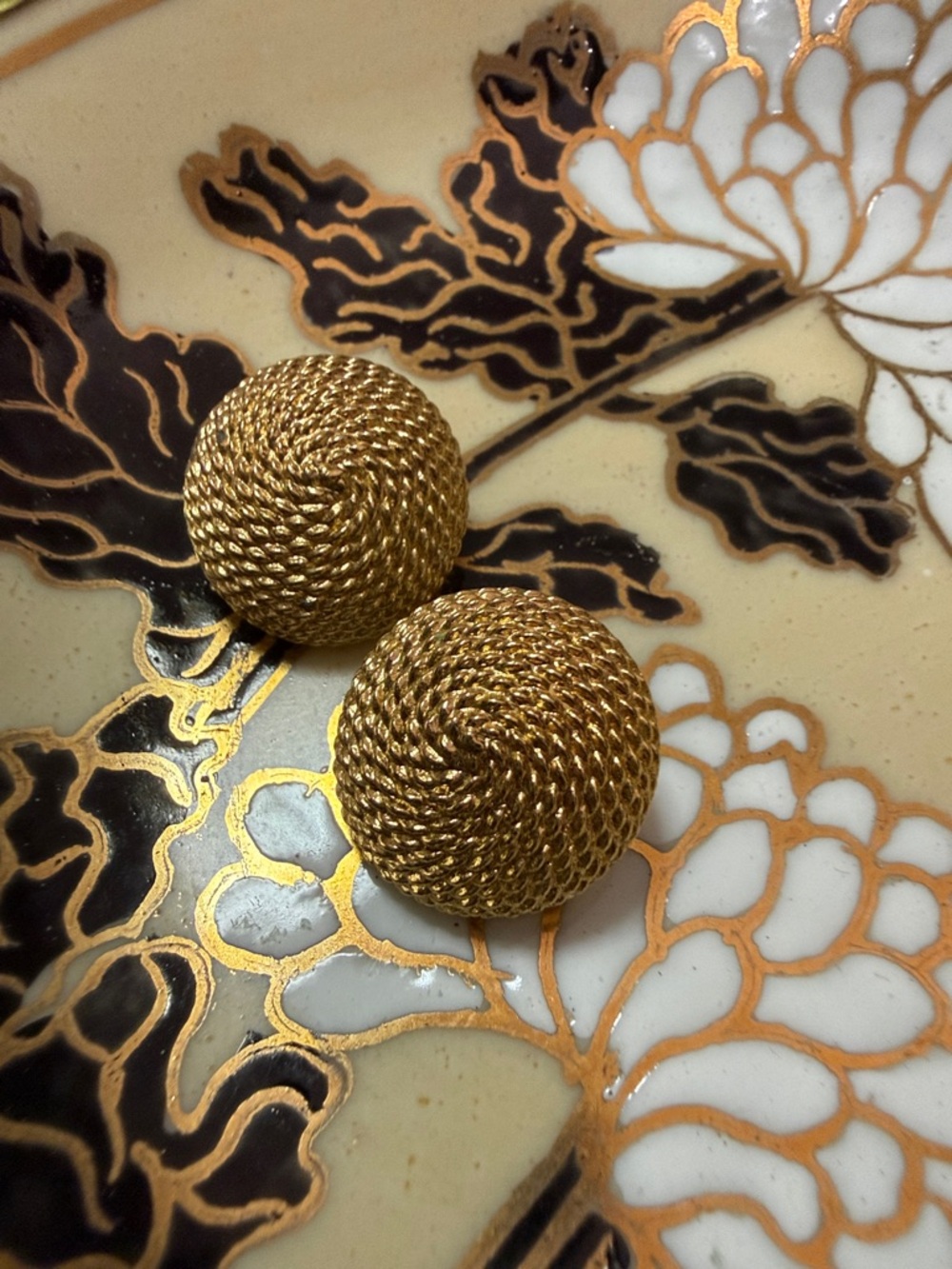 Vintage Monet Clip Gold Tone Earrings